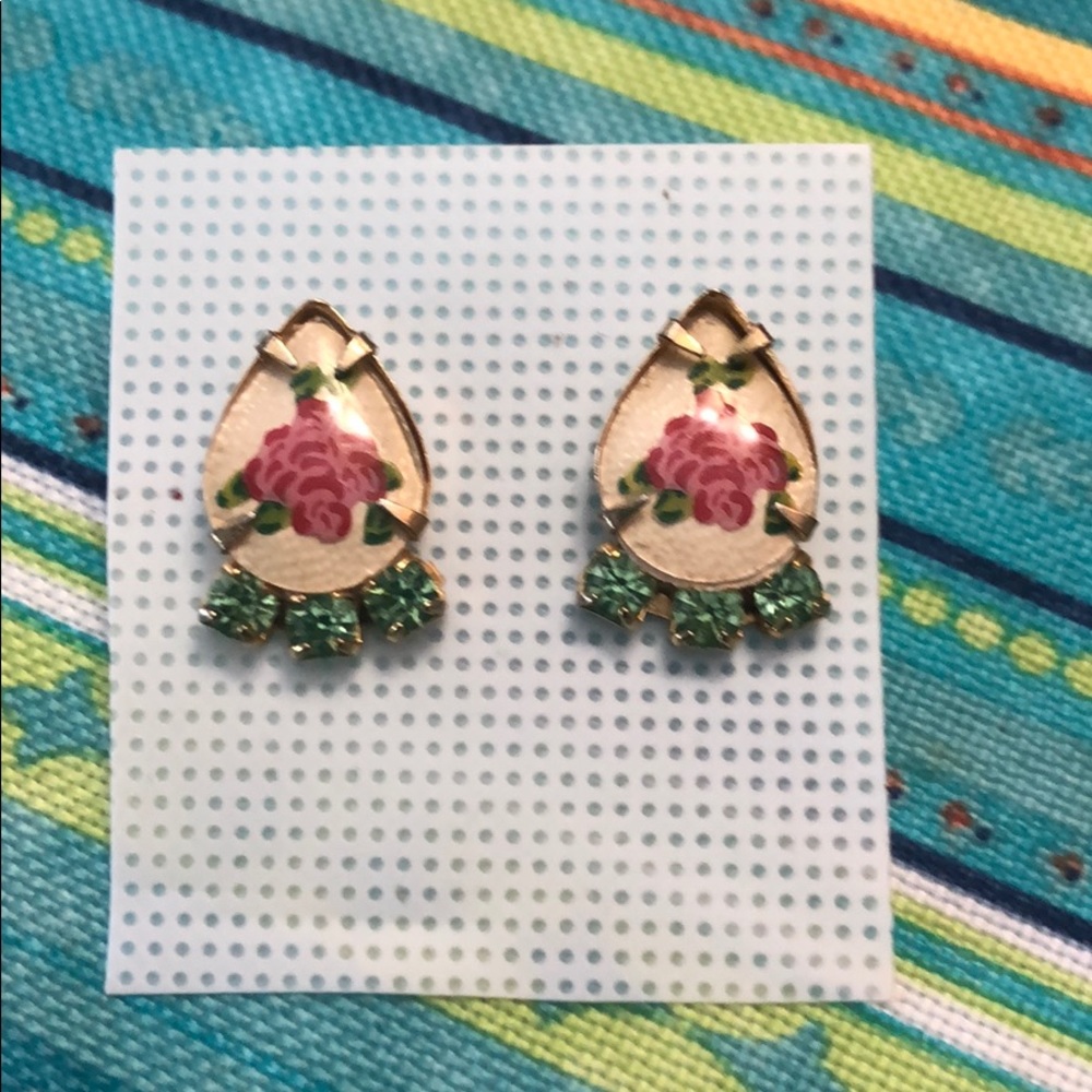 🌺Beautiful vintage floral earrings🌺 - Picture 2 of 3